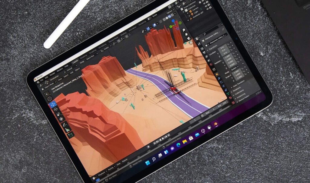 Blender no iPad interface de programa 3D é readaptada para o tablet